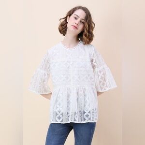 CHICWISH SUMMER LOVIN' EMBROIDERED DOLLY TOP Size S/M